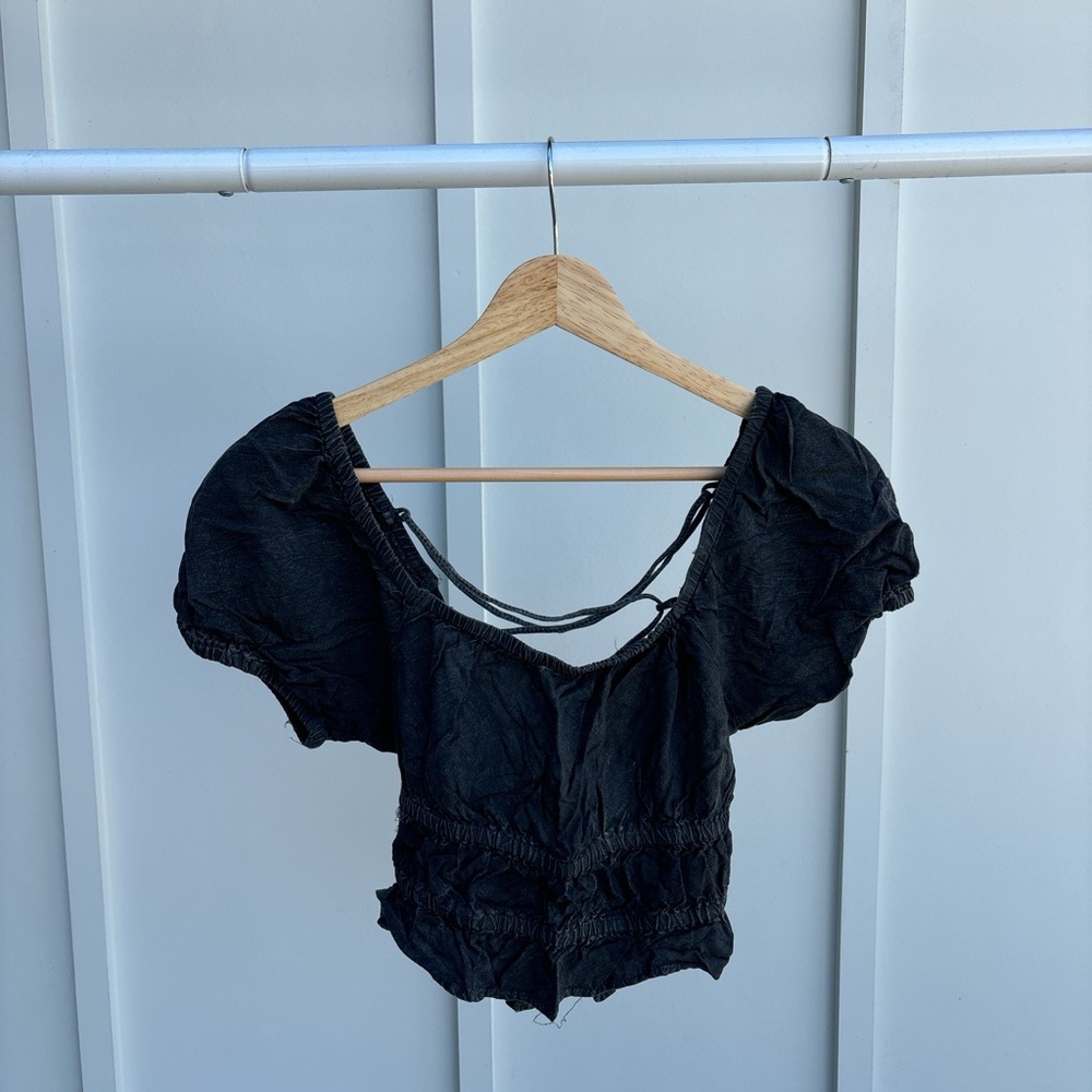 Rebellion - Black off the shoulder crop top